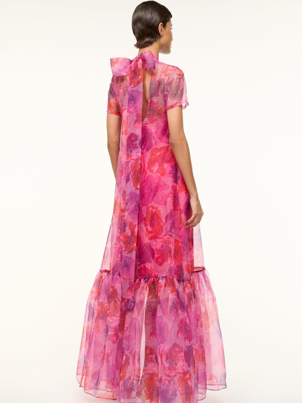 Staud Calluna Dress Magenta Painted Floral Size XL - Picture 5 of 15